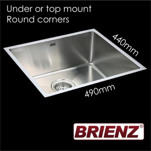 Stainless Steel Kitchen Sink - Single Bowl Round Corners - Under/Top Mount