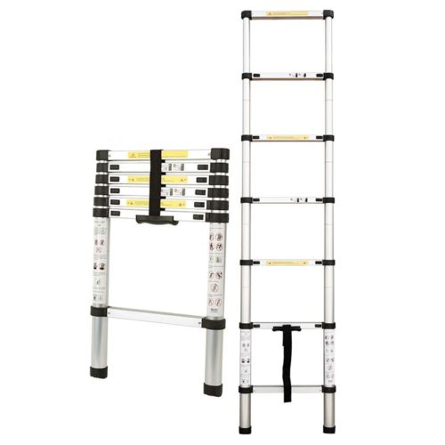 2m Telescopic Aluminium Ladder Alloy Extension Extendable Steps Multi Adjustable