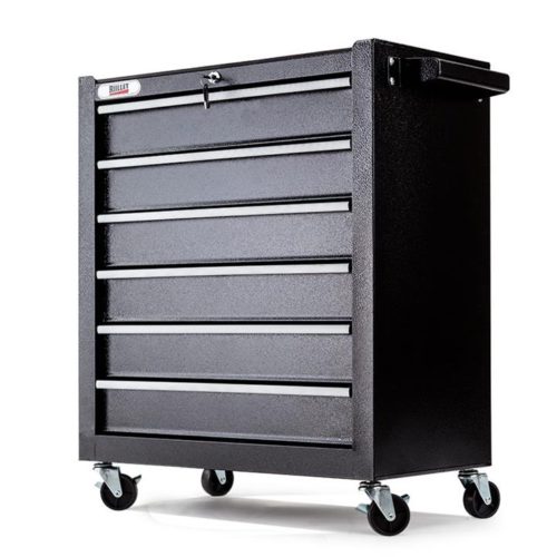 BULLET 6 Drawer Tool Box Cabinet Trolley Garage Toolbox Storage Mechanic Chest Black