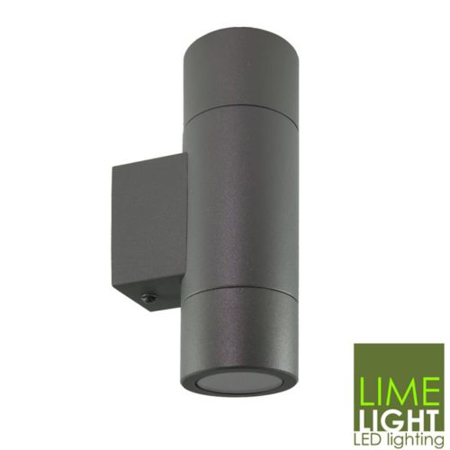 Bronte Wall Mounted Round Up and Down Light - 240V - Dark Grey Finish