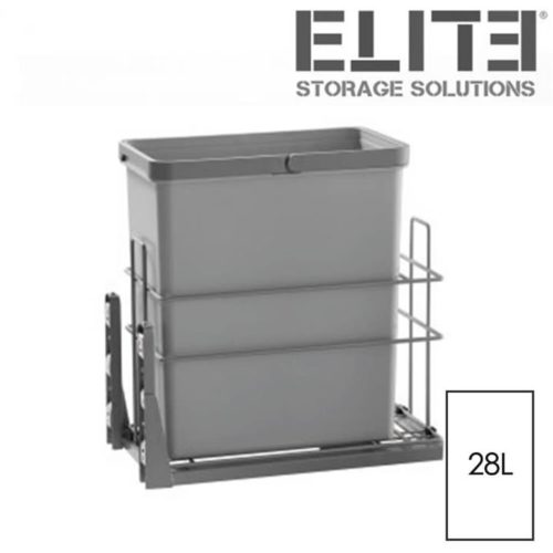 Cacher 28L Single Slide-Out Concealed Waste Bin - for a 300mm Cupboard