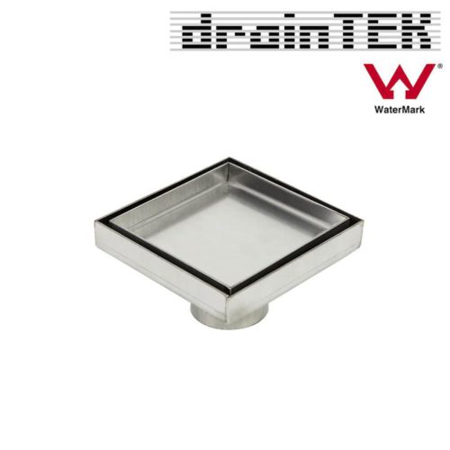 Centre Square Floor Waste - Tile Insert - 120mm x 120mm - 316 Stainless Steel - 50mm Outlet