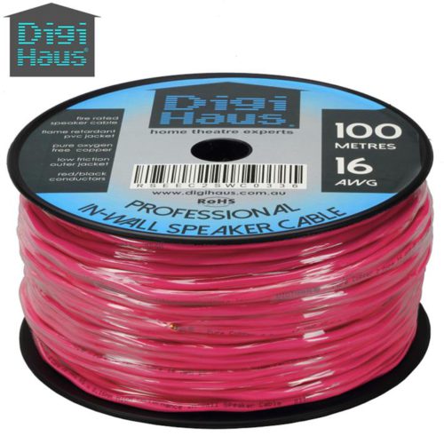 DigiHaus Home Theatre In-Wall Speaker Cable - 2 Core 16AWG - 100m - Fire Rated