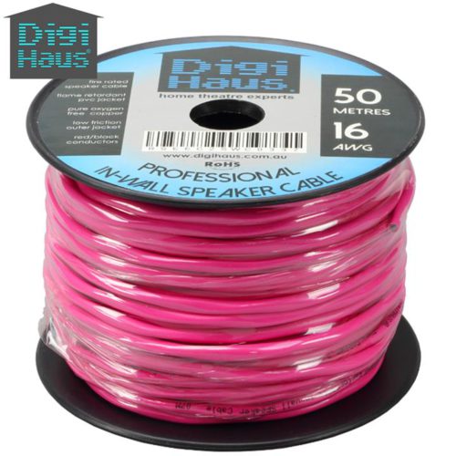 DigiHaus Home Theatre In-Wall Speaker Cable - 2 Core 16AWG - 50m - Fire Rated
