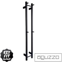 EZY FIT Heated Towel Rail - Double Vertical Square Tube - Bottom Wired - (200mm x H1400mm) - Matte Black