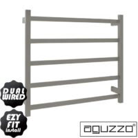 EZY FIT Heated Towel Rail - Flat Tube - Dual Wired - (W750mm x H700mm) - Polished SS