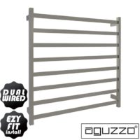 EZY FIT Heated Towel Rail - Flat Tube - Dual Wired - (W900mm x H920mm) - Polished SS