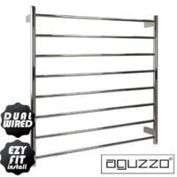 EZY FIT Heated Towel Rail - Round Tube - Dual Wired - (W900mm x H920mm) - Polished SS