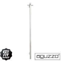 EZY FIT Heated Towel Rail - Single Vertical Square Tube - Bottom Wired - (H1400mm) - Polished SS
