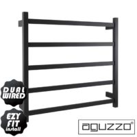 EZY FIT Heated Towel Rail - Square Tube - Dual Wired - (W750mm x H700mm) - Matte Black