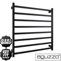 EZY FIT Heated Towel Rail - Square Tube - Dual Wired - (W900mm x H920mm) - Matte Black