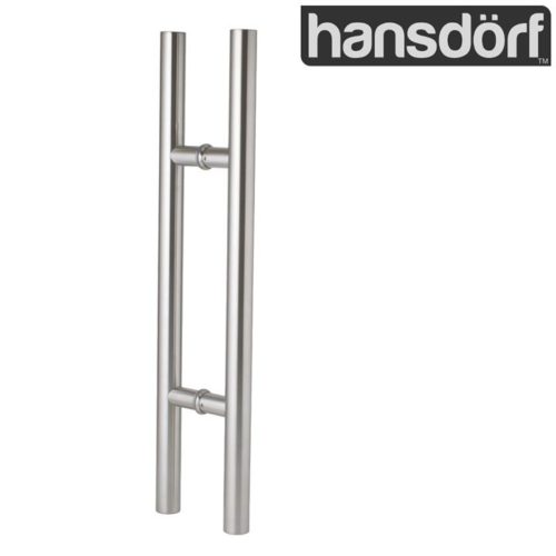 Entrance Door Handle Pull Set - Round - Stainless Steel - 450mm