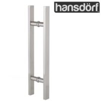 Entrance Door Handle Pull Set - Square - Stainless Steel - 450mm