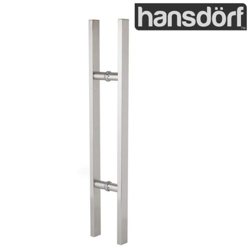 Entrance Door Handle Pull Set - Square - Stainless Steel - 600mm