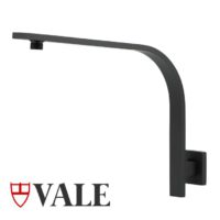 High Curved Goose Neck Shower Arm - Wall Mounted Matte Black