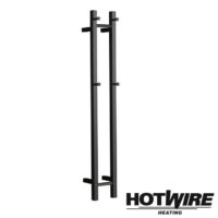 Hotwire - Heated Towel Rail - Double Vertical Square Bar (W180mm x H1200mm) - Matte Black