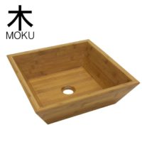 Moku Bamboo Bathroom Basin - Square - 406mm