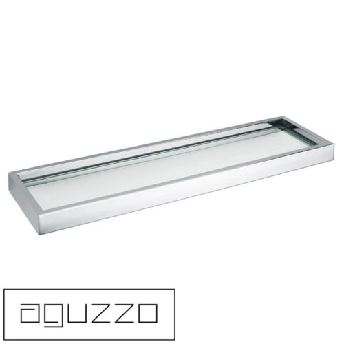 Montangna Glass Shelf with Stainless Steel Frame - Brushed Satin
