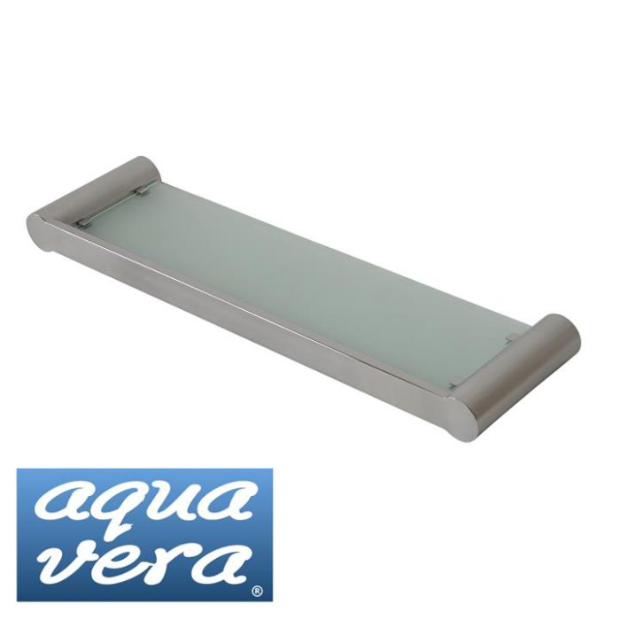 Pearl Glass Shelf with Stainless Steel Frame