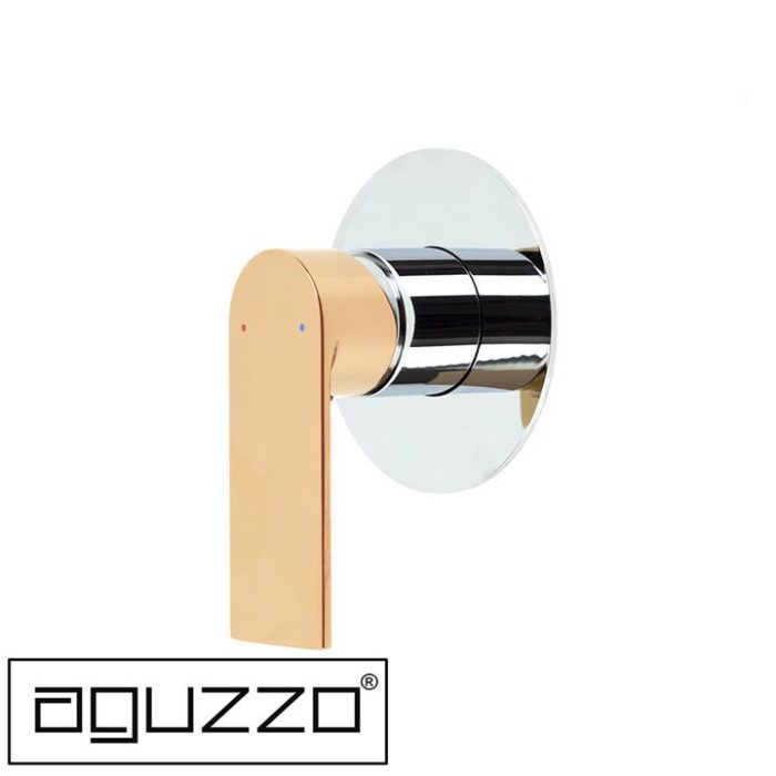 Prato Wall Mounted Bath and Shower Mixer - Luxury Chrome With Rose Gold