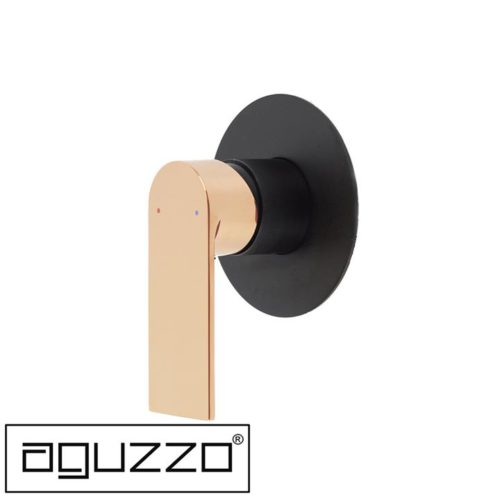 Prato Wall Mounted Bath and Shower Mixer - Luxury Matte Black With Rose Gold