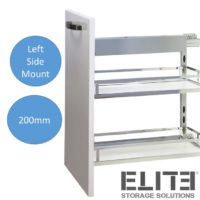 Provedore Pull-Out Under-Bench Storage - for 200mm Cabinet - Left Side Mount