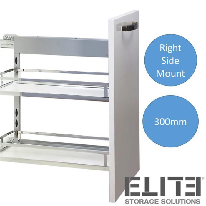 Provedore Pull-Out Under-Bench Storage - for 300mm Cabinet - Right Side Mount