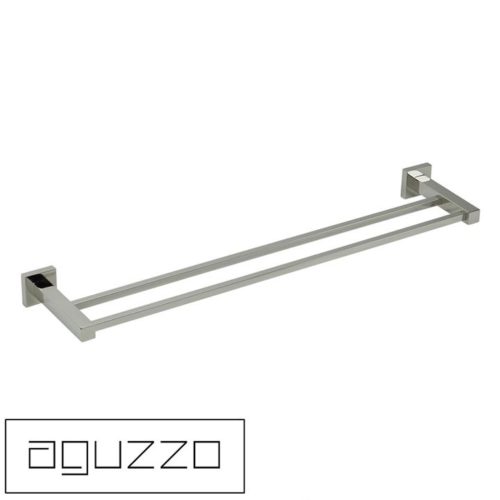 Quadro Stainless Steel Double Towel Rail - Polished - 600mm