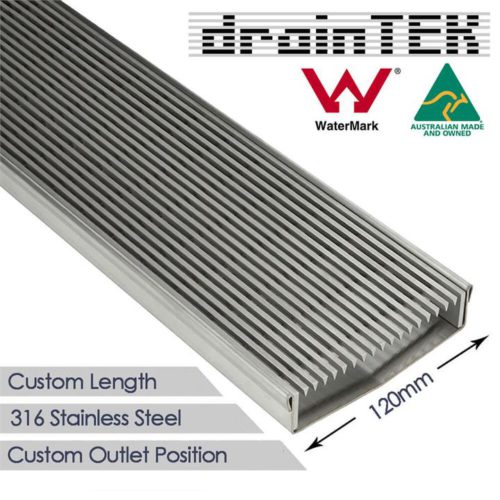 Shower Grate - Wedge Wire 120mm - Custom made to order