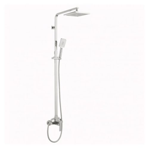 Shower Station Chrome with Square Rain Head 200mm - Bottom Water Inlet