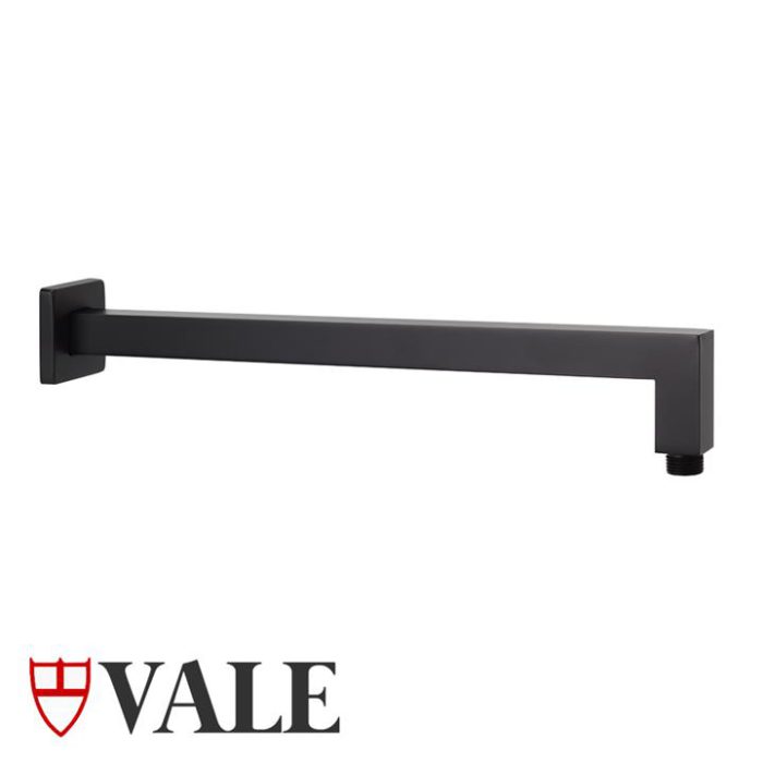 Square Shower Arm - Wall Mounted - Matte Black