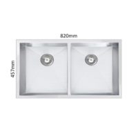 Stainless Steel Kitchen Sink - 820mm Double Bowl