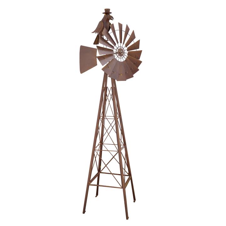Steel Windmill with Crow Ornament in Brown by The Complete Garden – Oz ...